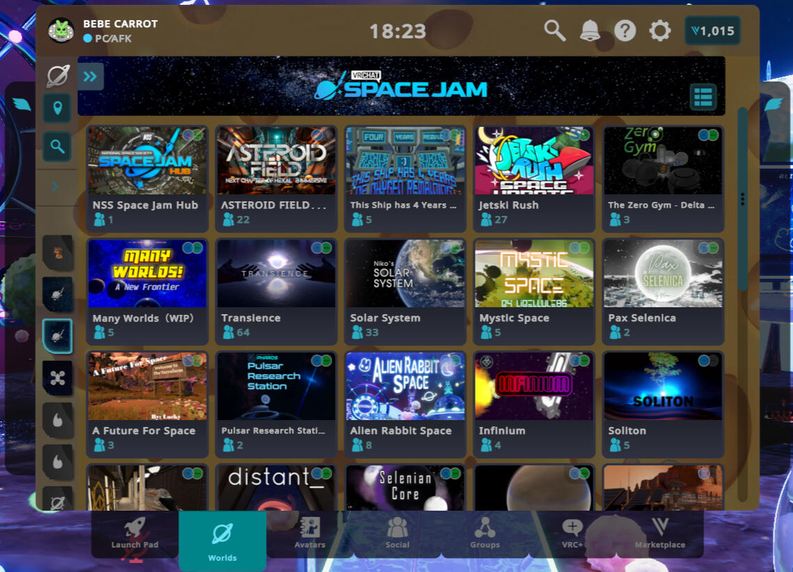 VRChat 2025 Space Jam – New Horizons category (April ~ May 12th)